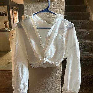 Cute white collard crop top